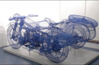 Wire-Frame модель мотоцикла с люлькой в реальности