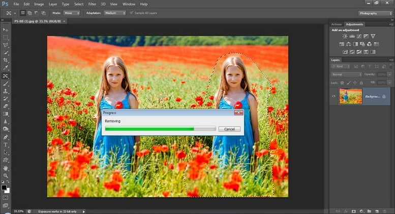 Урок Photoshop CS6 - использование интсрумента Content Aware Move Tool 3