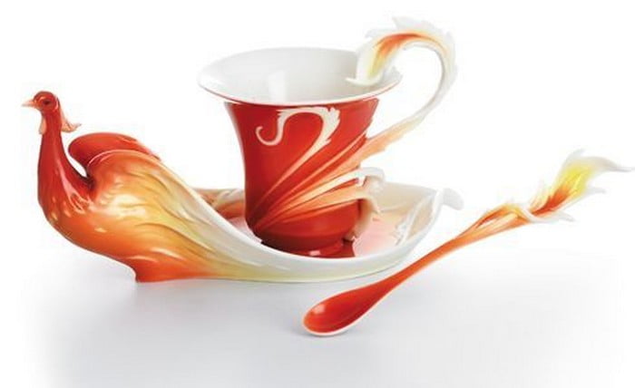 Красивые чайные чашки - лепной китайский фарфор 1