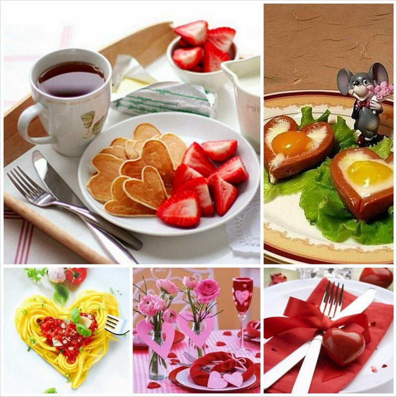 Красивая сервировка и блюда на День Святого Валентина