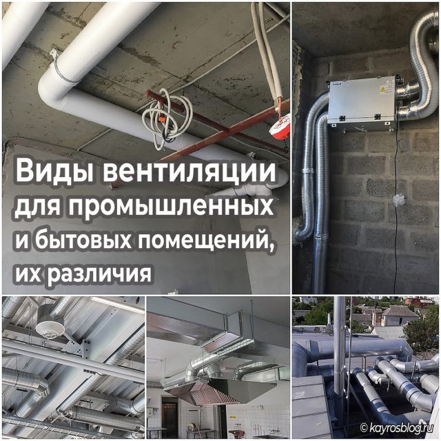 Виды вентиляции для промышленных и бытовых помещений, их различия
